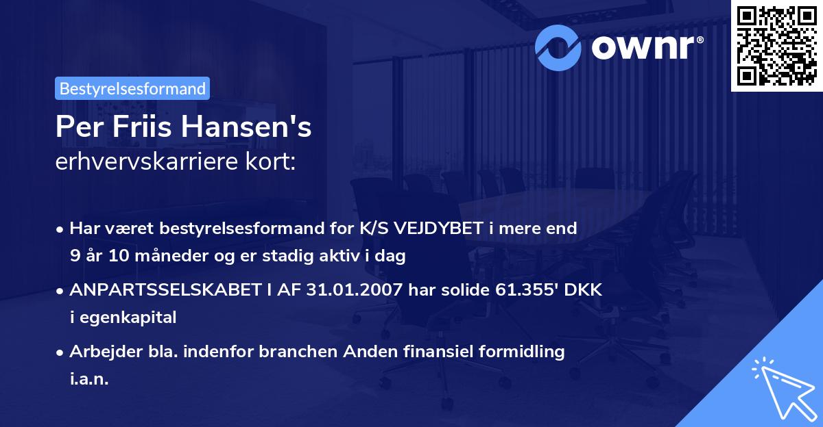 Per Friis Hansen's erhvervskarriere kort