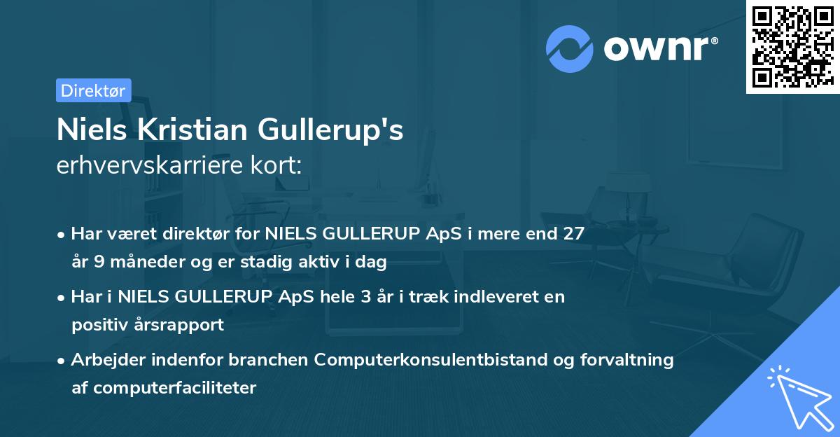 Niels Kristian Gullerup's erhvervskarriere kort