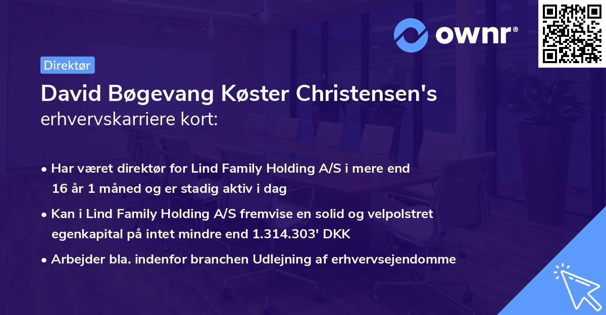 David Bøgevang Køster Christensen's erhvervskarriere kort