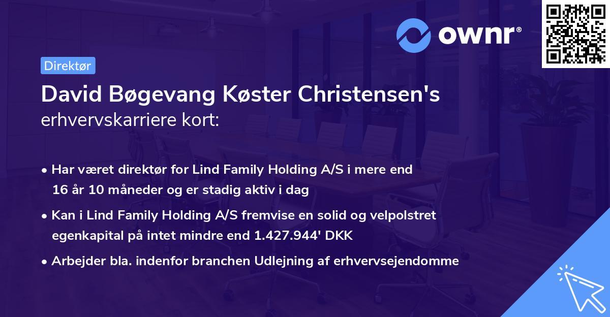 David Bøgevang Køster Christensen's erhvervskarriere kort