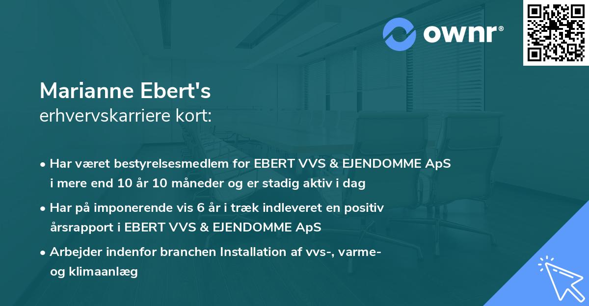 Marianne Ebert's erhvervskarriere kort