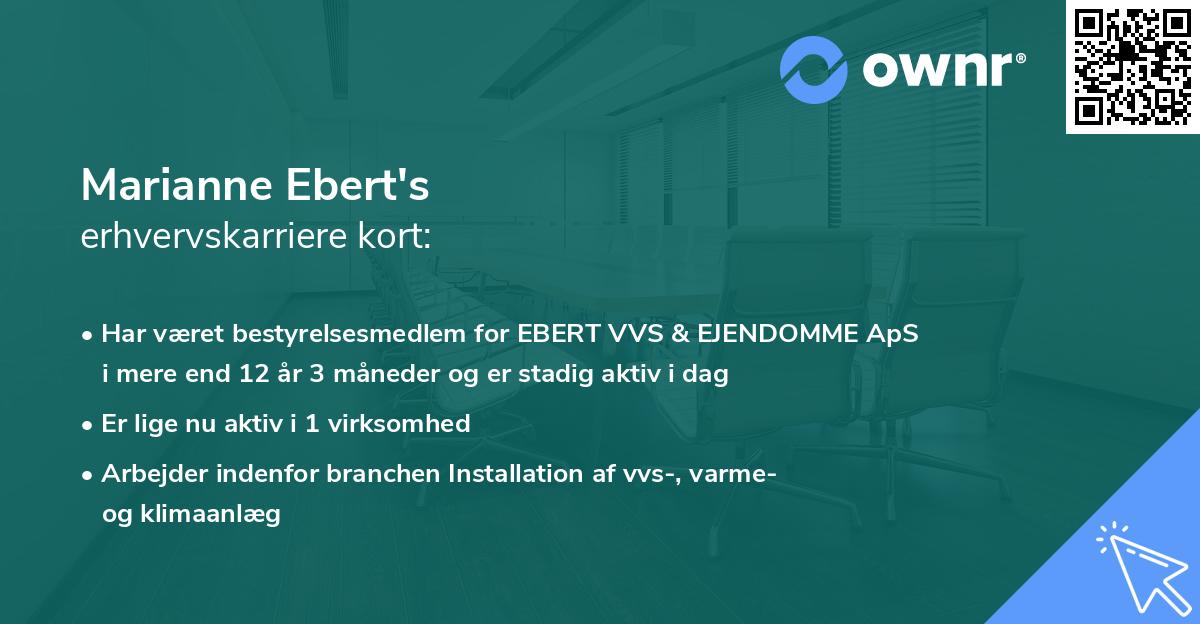 Marianne Ebert's erhvervskarriere kort