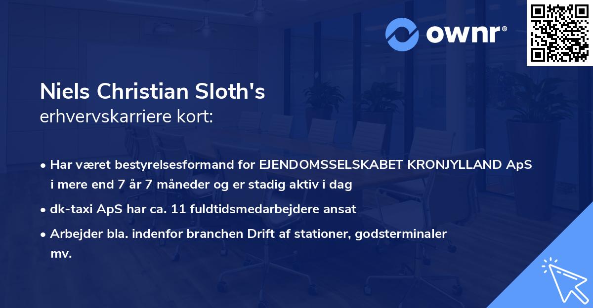Niels Christian Sloth's erhvervskarriere kort