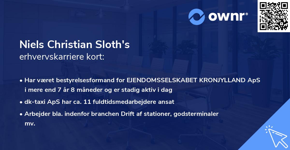 Niels Christian Sloth's erhvervskarriere kort