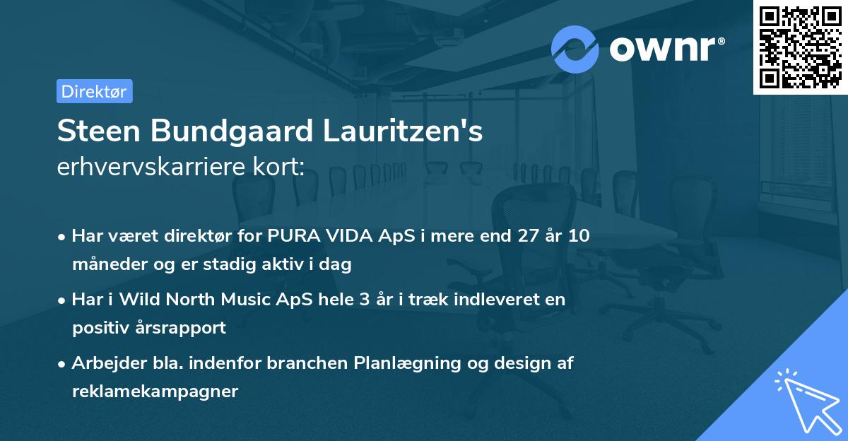 Steen Bundgaard Lauritzen's erhvervskarriere kort