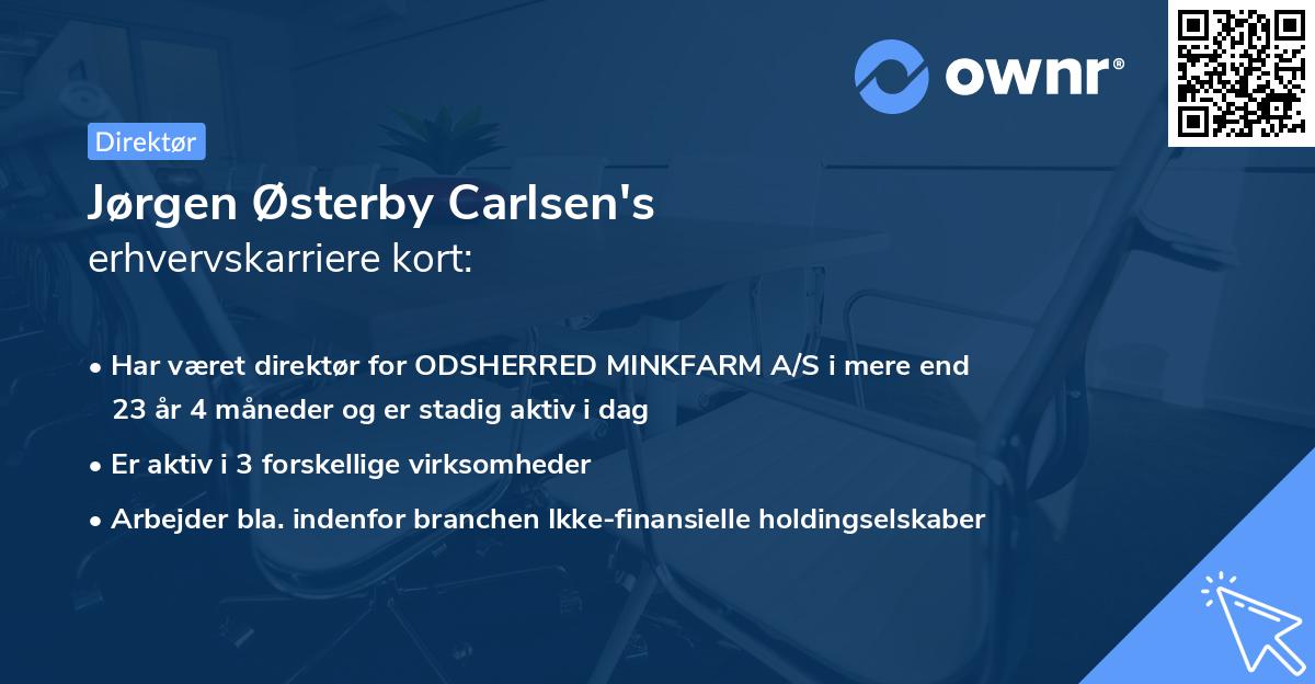 Jørgen Østerby Carlsen's erhvervskarriere kort
