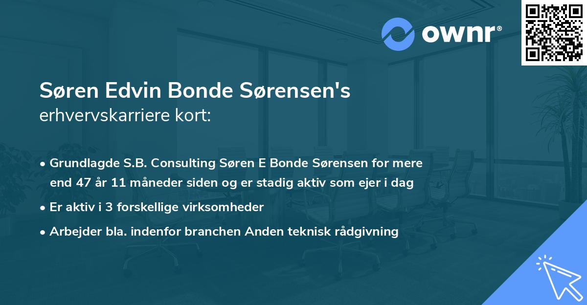 Søren Edvin Bonde Sørensen's erhvervskarriere kort
