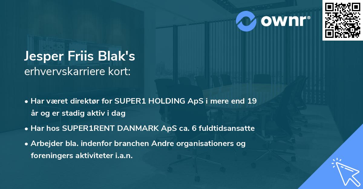 Jesper Friis Blak's erhvervskarriere kort