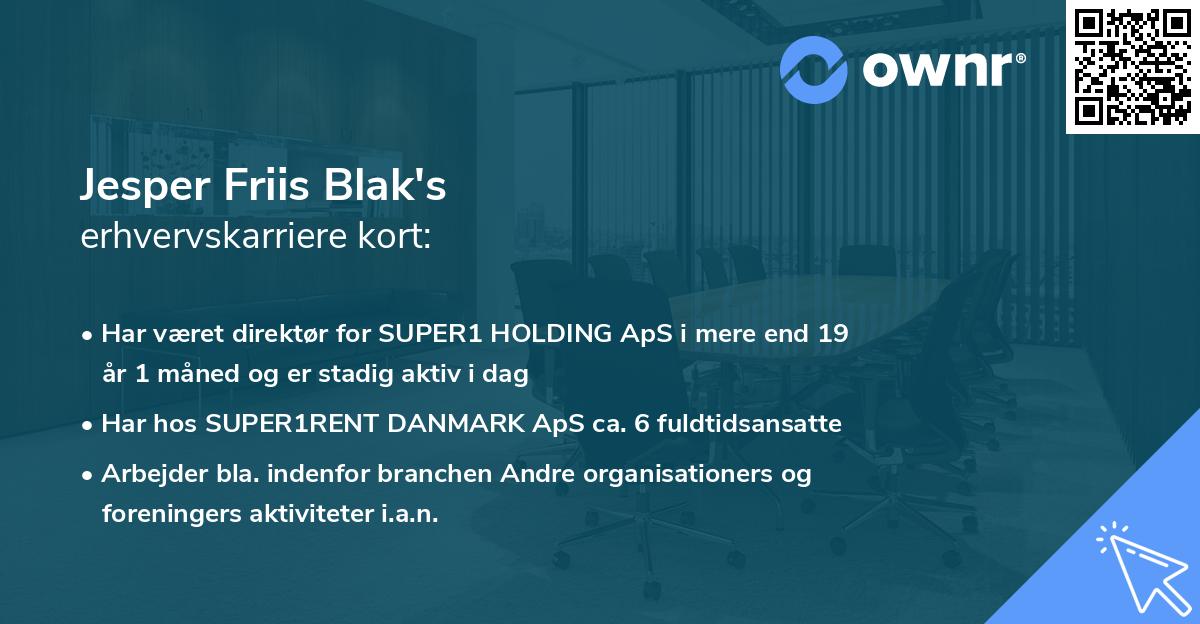 Jesper Friis Blak's erhvervskarriere kort