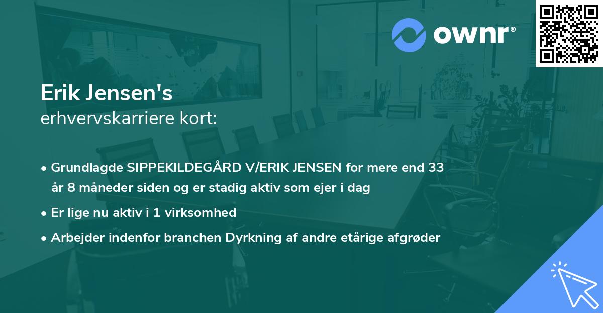 Erik Jensen's erhvervskarriere kort