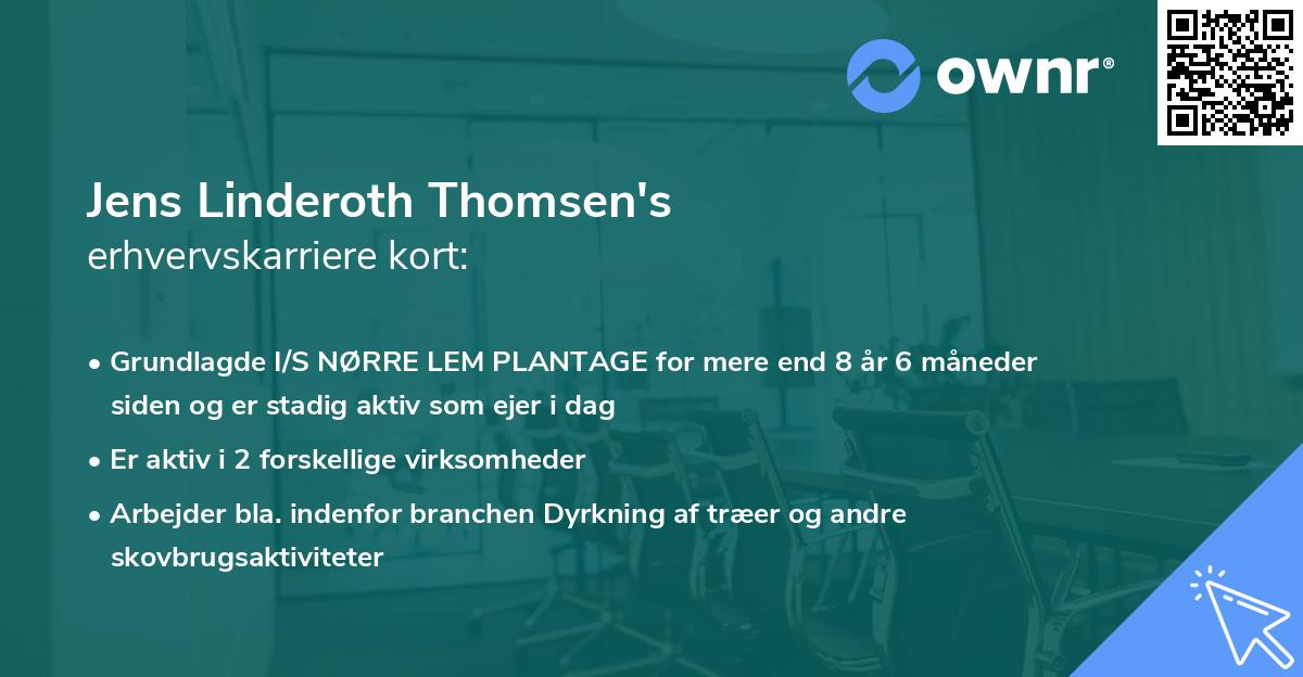 Jens Linderoth Thomsen's erhvervskarriere kort
