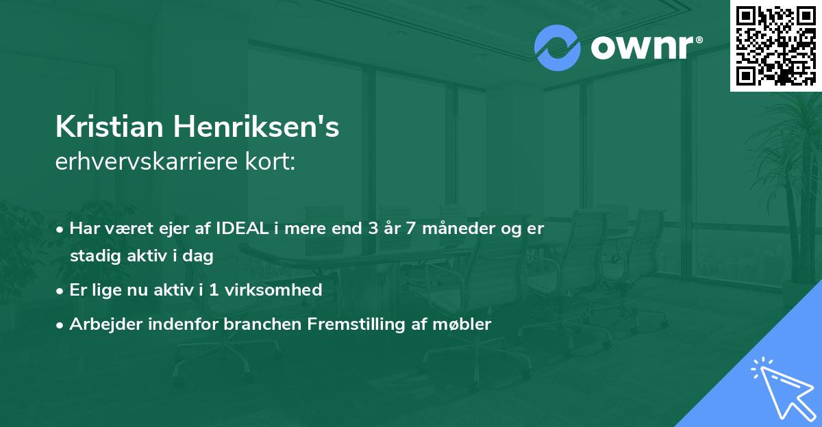 Kristian Henriksen's erhvervskarriere kort