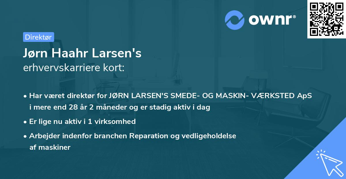 Jørn Haahr Larsen's erhvervskarriere kort