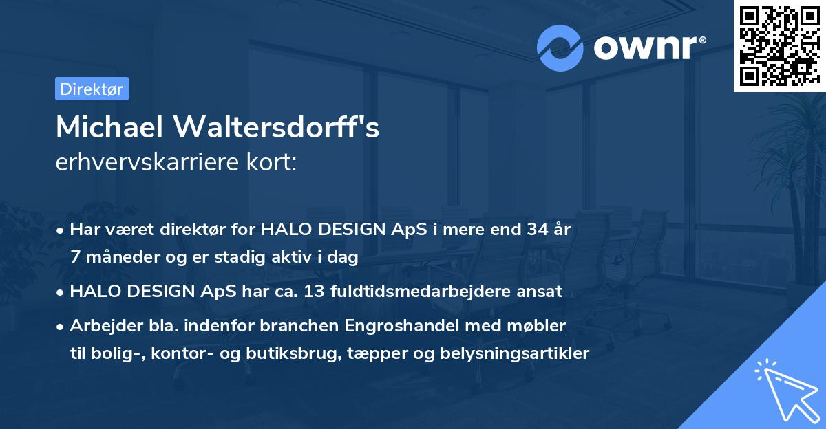 Michael Waltersdorff's erhvervskarriere kort