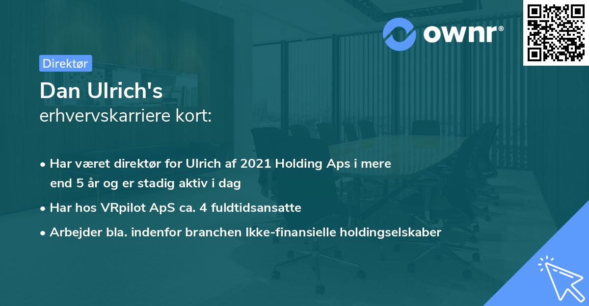Dan Ulrich's erhvervskarriere kort