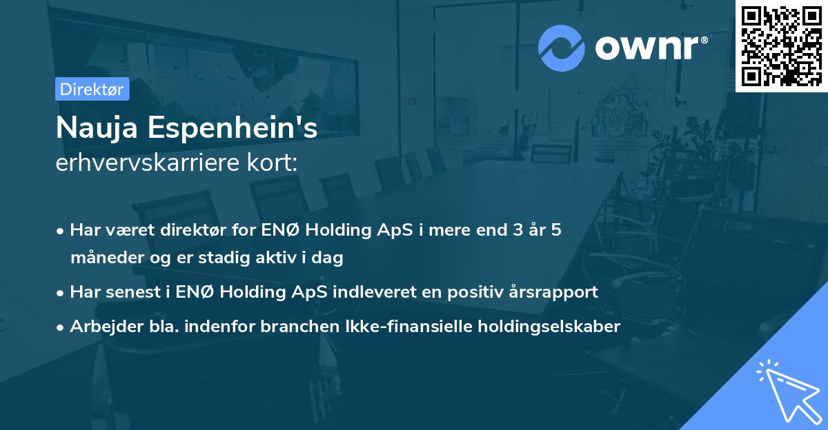 Nauja Espenhein's erhvervskarriere kort