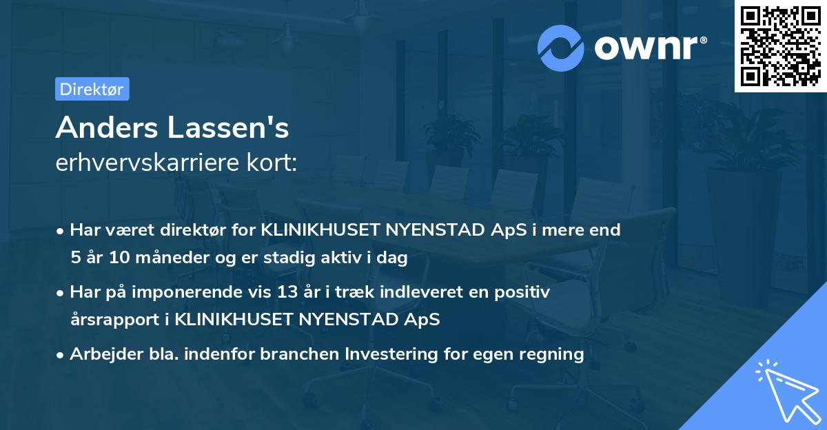 Anders Lassen's erhvervskarriere kort