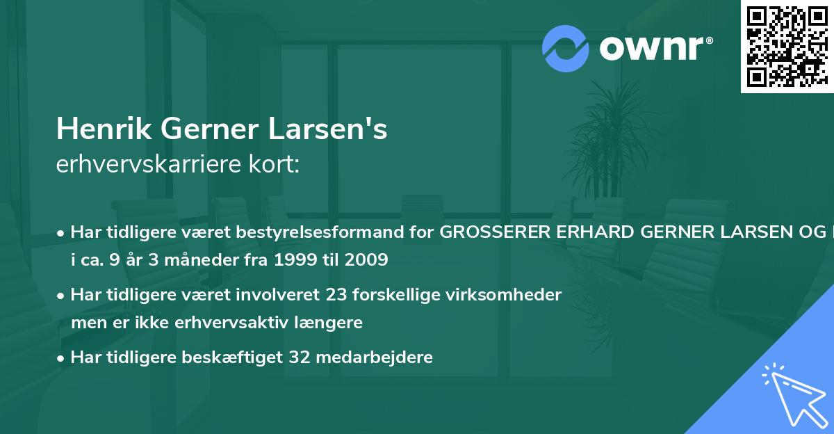 Henrik Gerner Larsen's erhvervskarriere kort