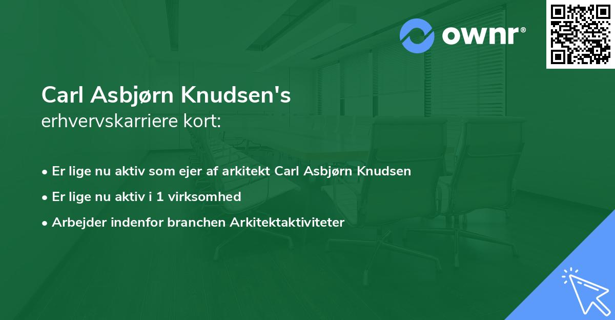Carl Asbjørn Knudsen's erhvervskarriere kort