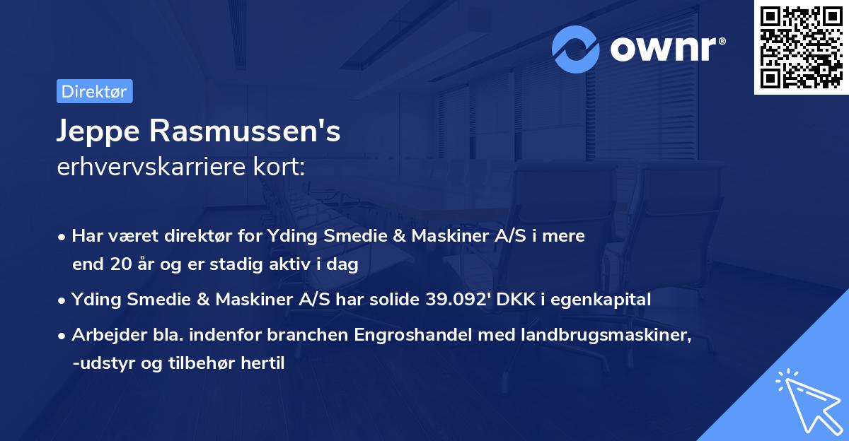 Jeppe Rasmussen's erhvervskarriere kort