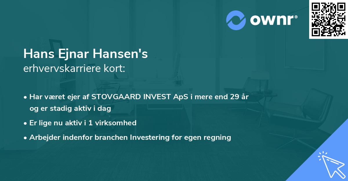 Hans Ejnar Hansen's erhvervskarriere kort