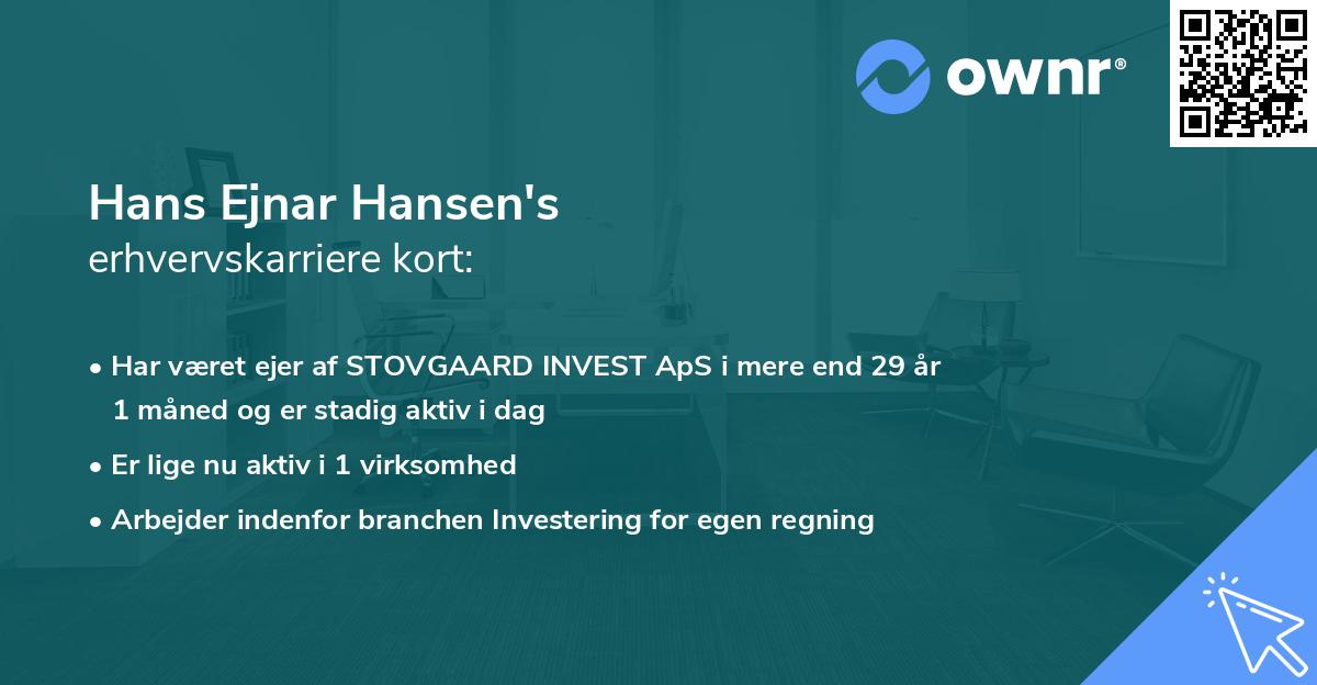 Hans Ejnar Hansen's erhvervskarriere kort