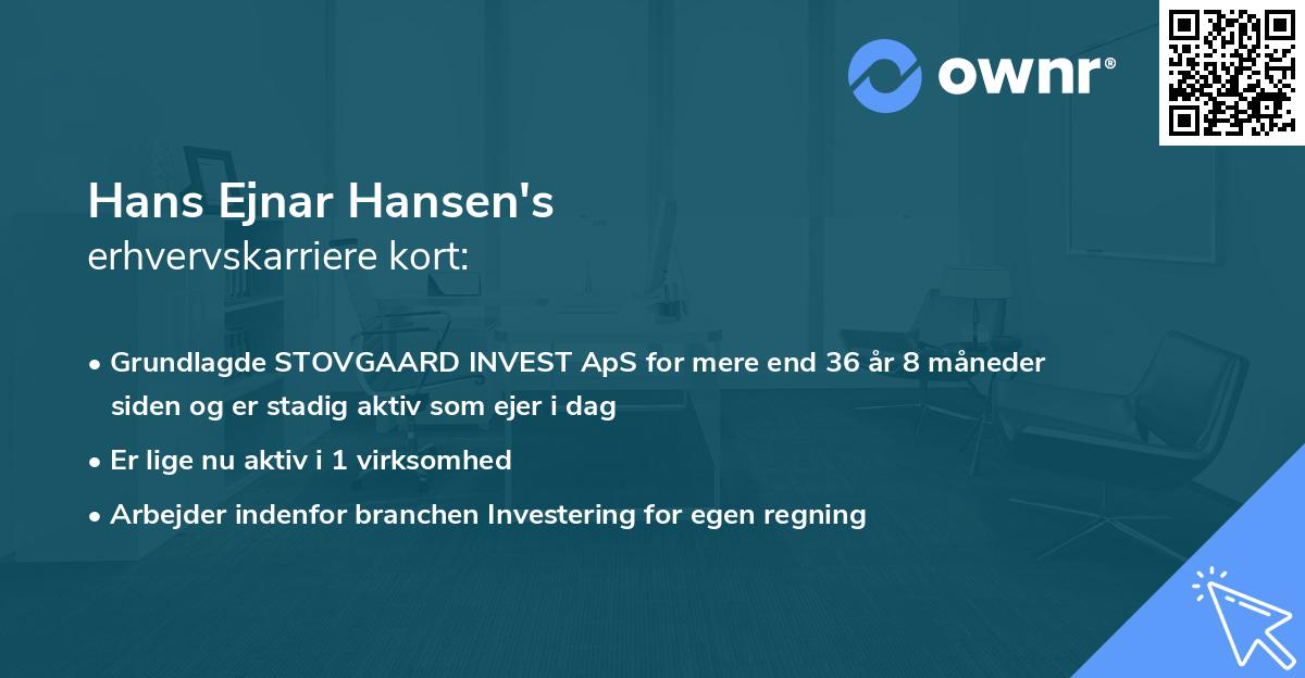 Hans Ejnar Hansen's erhvervskarriere kort