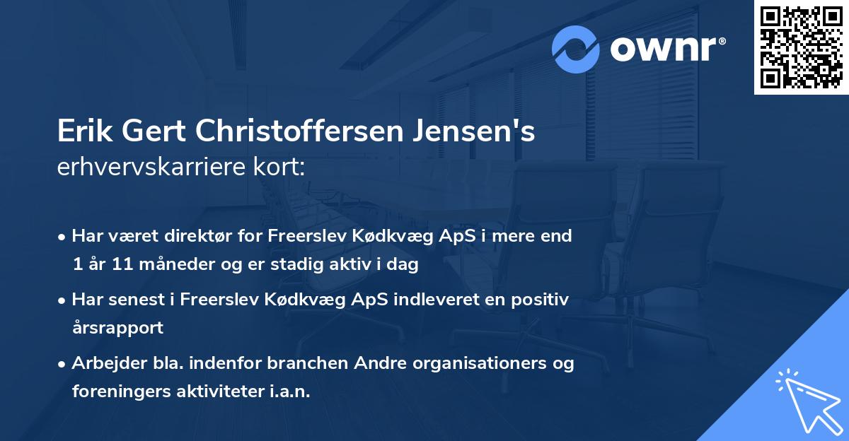 Erik Gert Christoffersen Jensen's erhvervskarriere kort