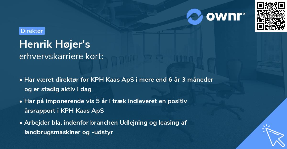 Henrik Højer's erhvervskarriere kort