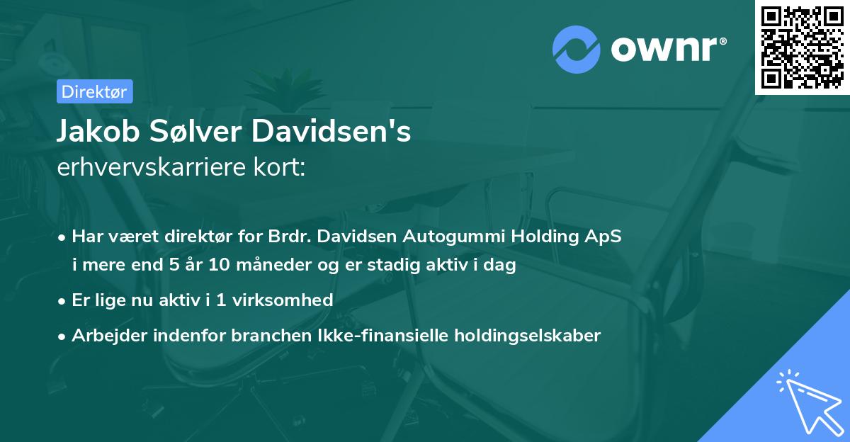 Jakob Sølver Davidsen's erhvervskarriere kort