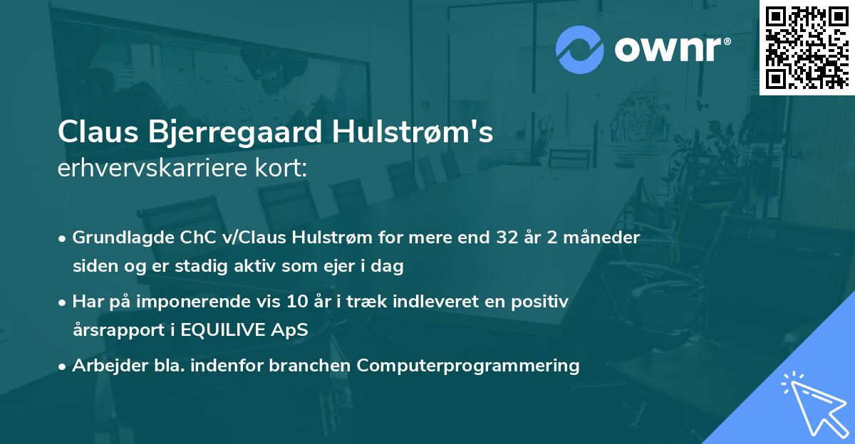 Claus Bjerregaard Hulstrøm's erhvervskarriere kort
