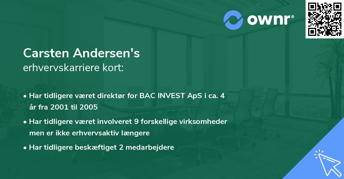 Carsten Andersen's erhvervskarriere kort