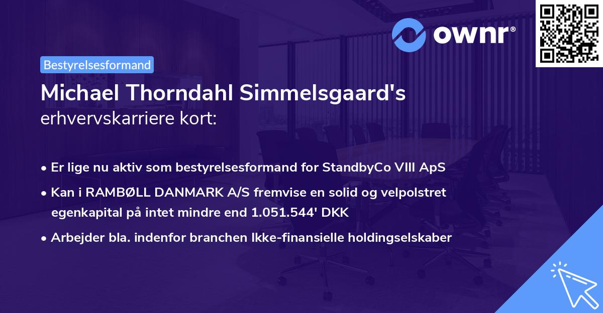 Michael Thorndahl Simmelsgaard's erhvervskarriere kort