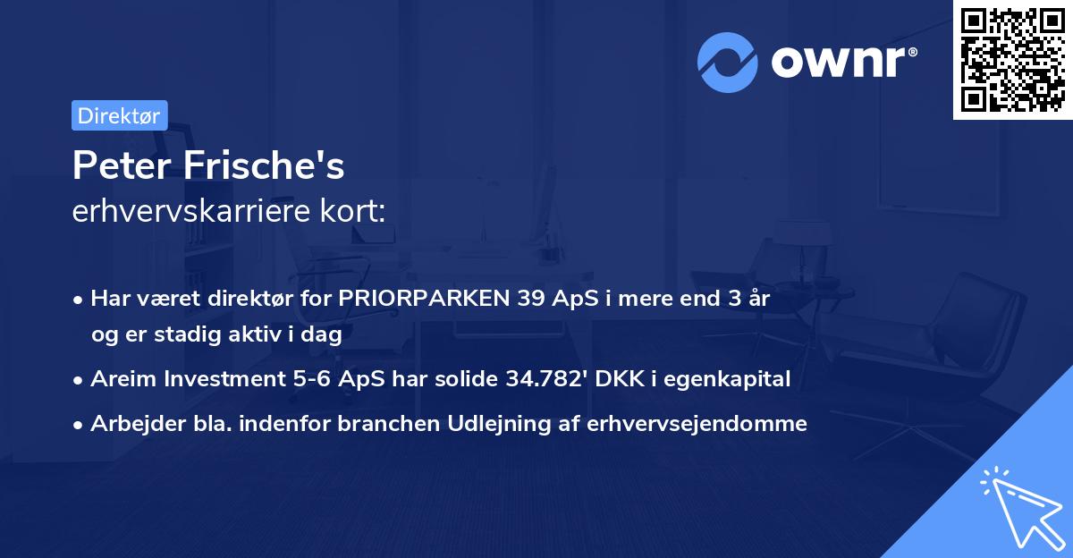 Peter Frische's erhvervskarriere kort