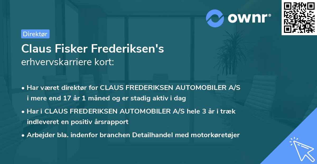 Claus Fisker Frederiksen's erhvervskarriere kort