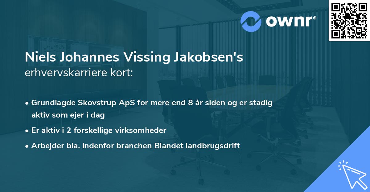 Niels Johannes Vissing Jakobsen's erhvervskarriere kort