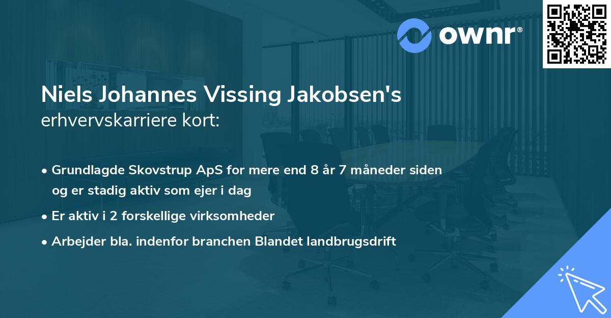 Niels Johannes Vissing Jakobsen's erhvervskarriere kort