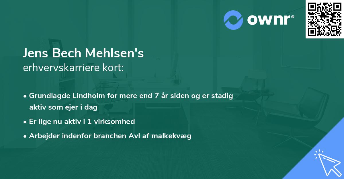 Jens Bech Mehlsen's erhvervskarriere kort