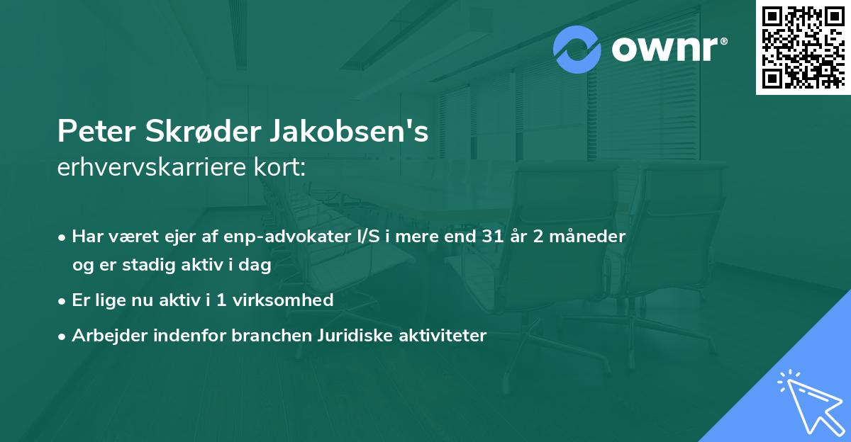 Peter Skrøder Jakobsen's erhvervskarriere kort
