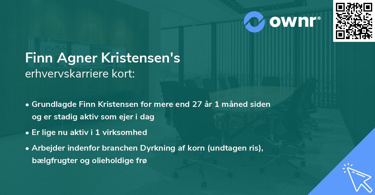Finn Agner Kristensen's erhvervskarriere kort