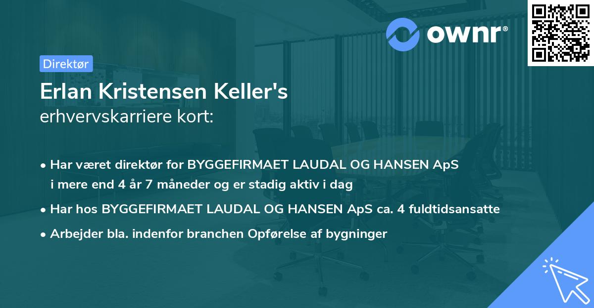 Erlan Kristensen Keller's erhvervskarriere kort