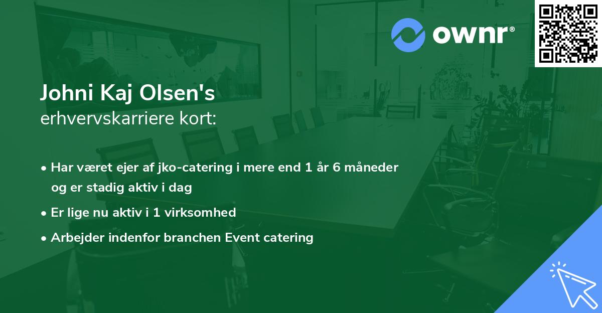 Johni Kaj Olsen's erhvervskarriere kort