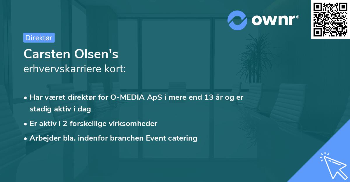 Carsten Olsen's erhvervskarriere kort