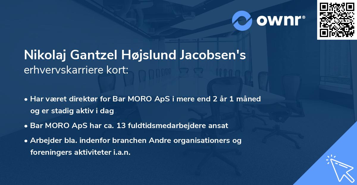 Nikolaj Gantzel Højslund Jacobsen's erhvervskarriere kort