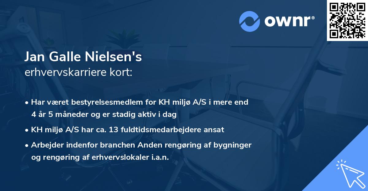 Jan Galle Nielsen's erhvervskarriere kort