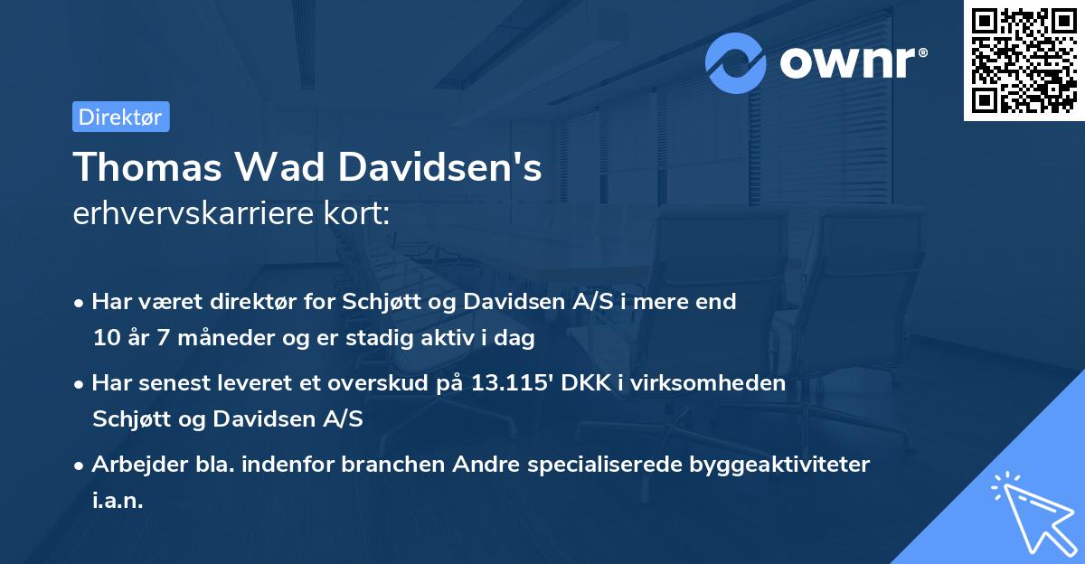 Thomas Wad Davidsen's erhvervskarriere kort