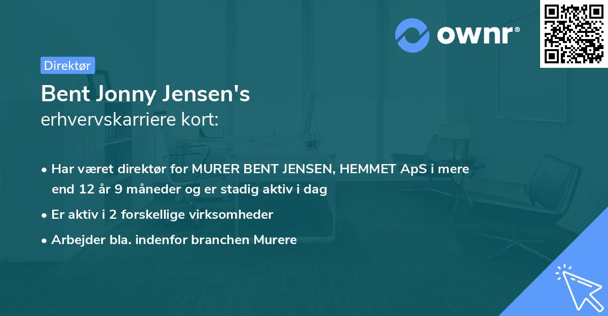 Bent Jonny Jensen's erhvervskarriere kort