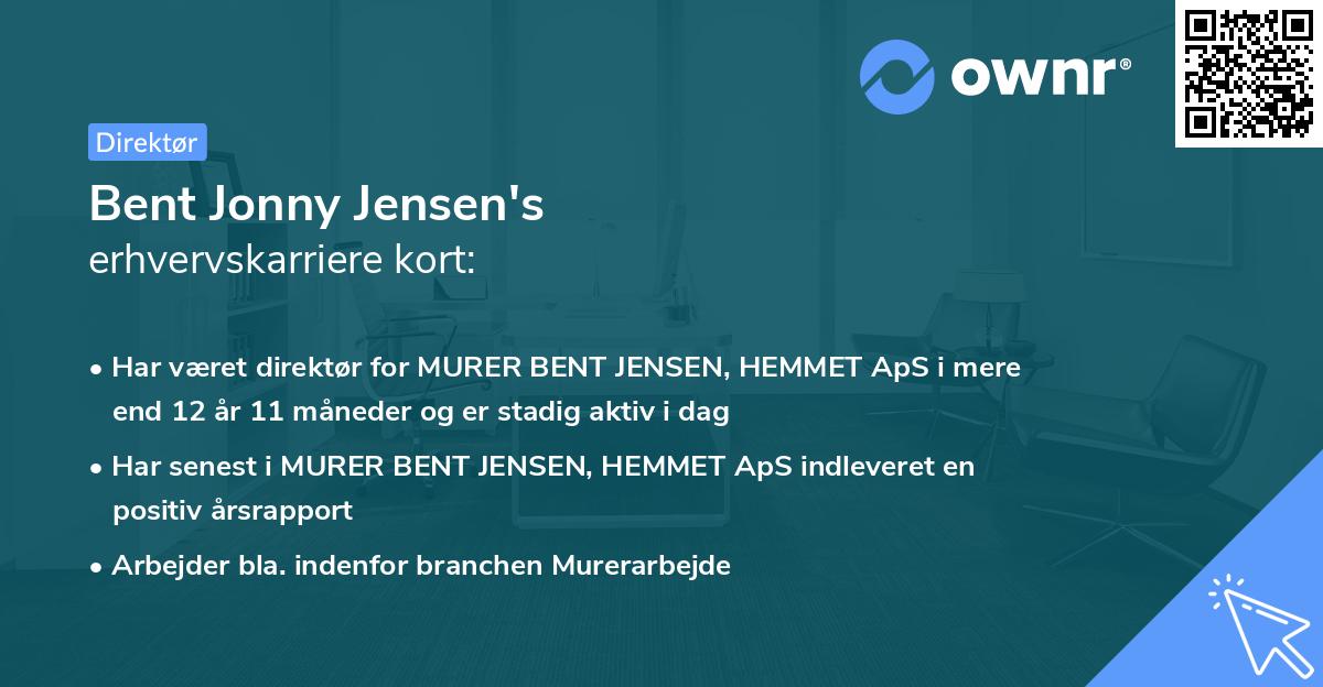 Bent Jonny Jensen's erhvervskarriere kort