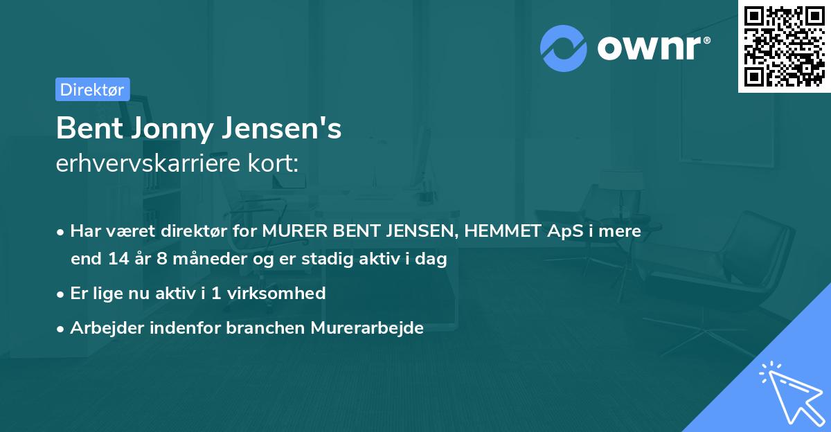 Bent Jonny Jensen's erhvervskarriere kort