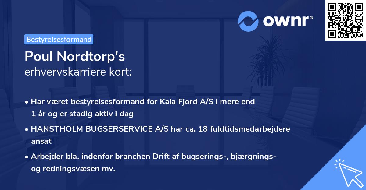 Poul Nordtorp's erhvervskarriere kort